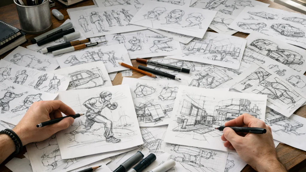 Velik broj skica kao ključ razvoja stila crtanja