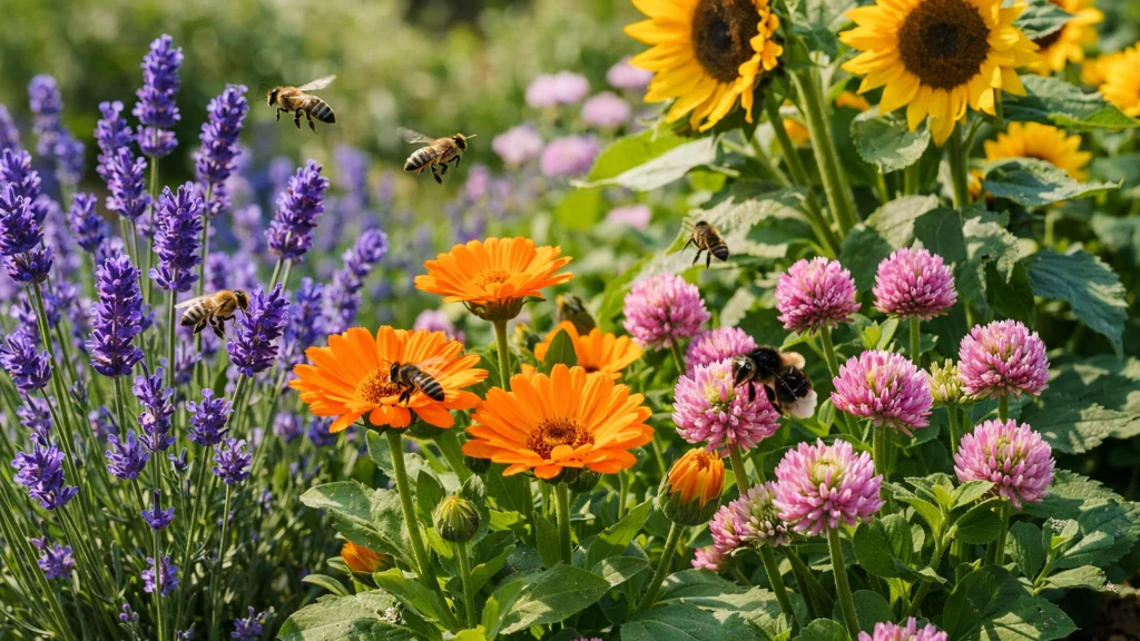 Biljke bogate nektarom posađene u skupinama za privlačenje pčela