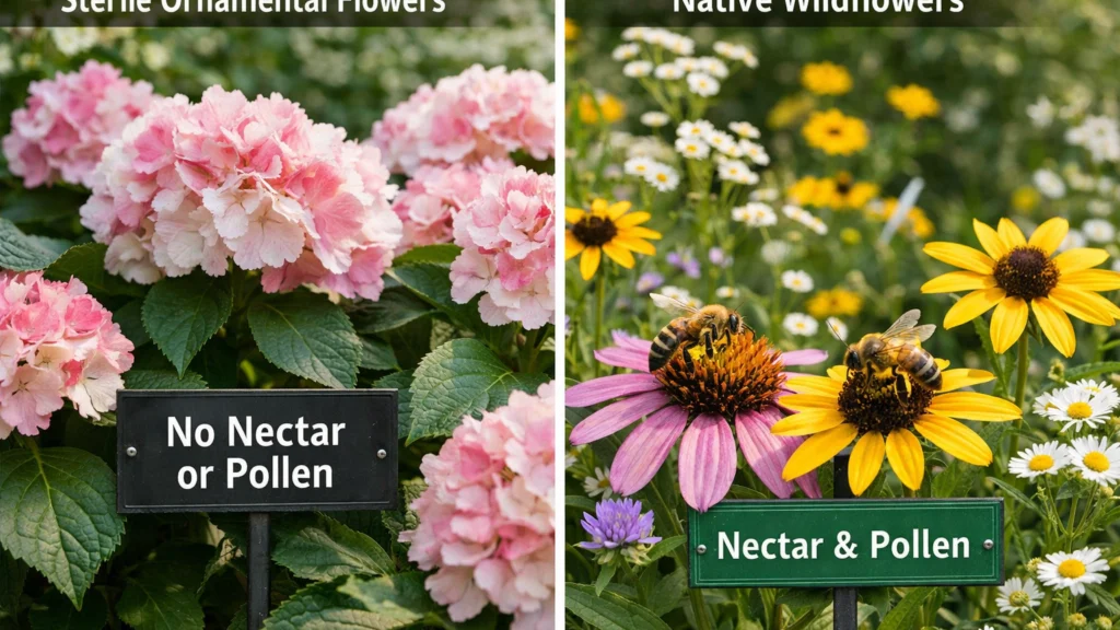 Razlika između ukrasnih sterilnih biljaka i cvijeća korisnog za pčele