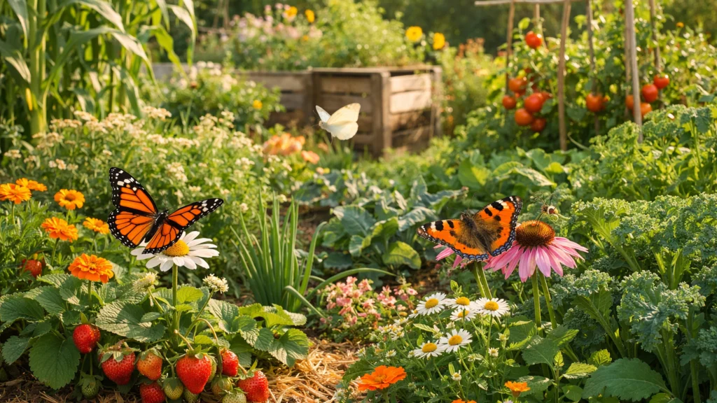 Prirodni vrt bez pesticida koji privlači leptire