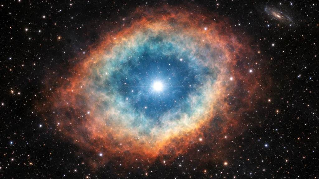 Planetarna maglica s bijelim patuljkom u središtu nakon odbacivanja vanjskih slojeva