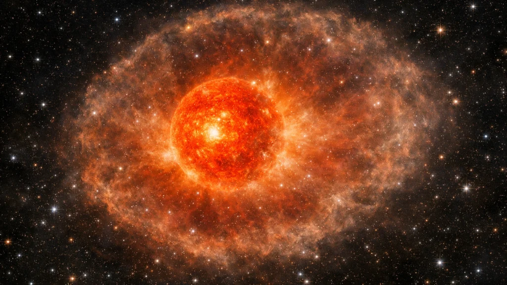 Zvijezda crveni div odbacuje vanjske slojeve prije nastanka bijelog patuljka