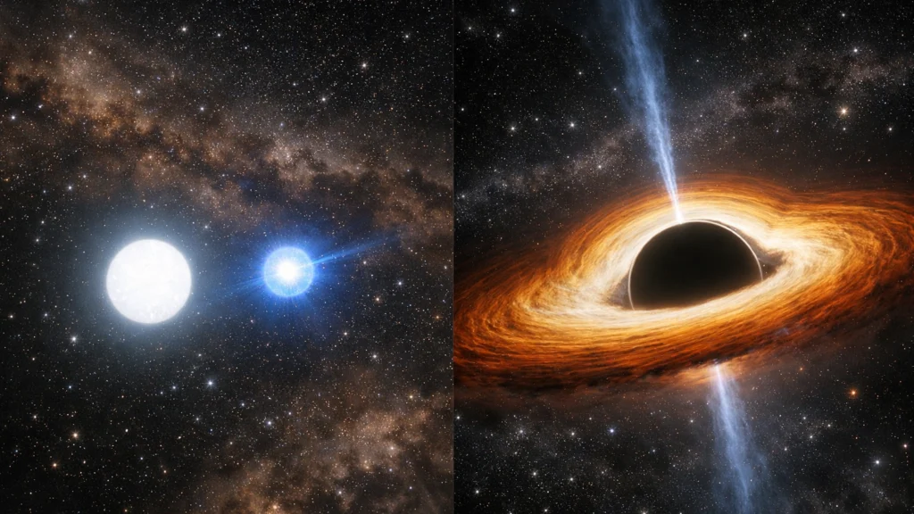 Usporedba bijelog patuljka s neutronskom zvijezdom i crnom rupom