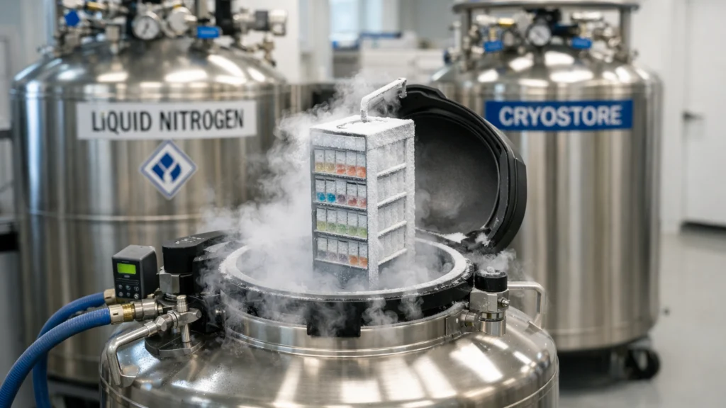 Kriogeni spremnici za pohranu bioloških uzoraka na vrlo niskim temperaturama