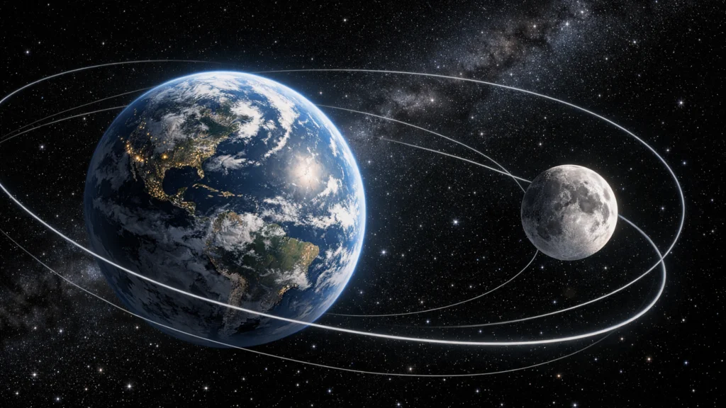 Prikaz gravitacije i gibanja tijela u svemiru na primjeru Zemlje i Mjeseca