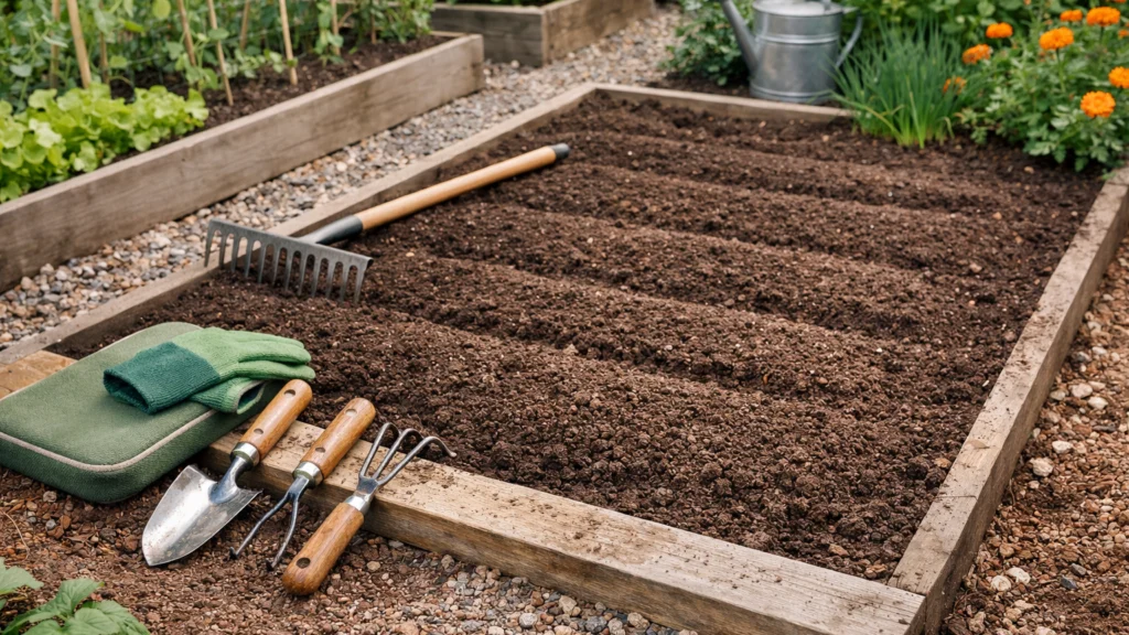 Priprema vrtnog tla prije malčiranja u kućnom vrtu