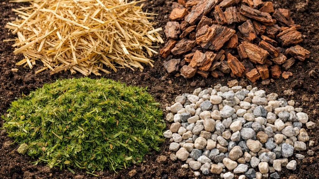 Različite vrste malča: organski i anorganski materijali