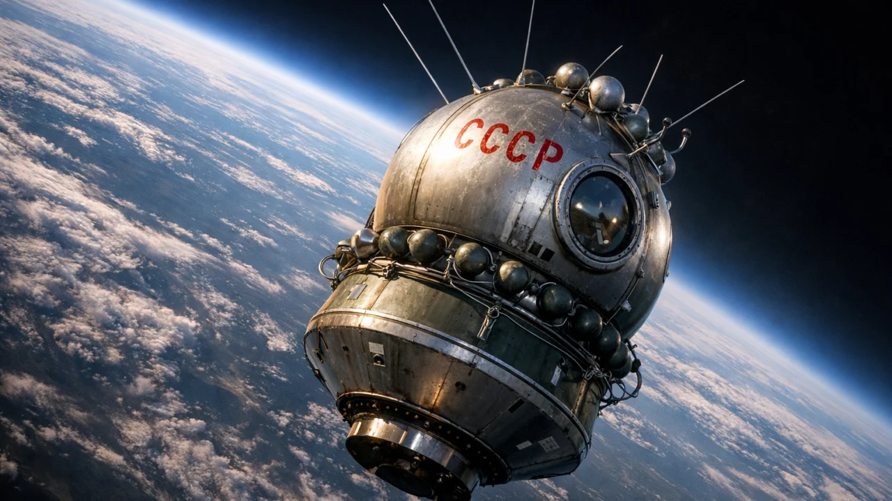 Letjelica Vostok 1 u orbiti Zemlje tijekom povijesnog leta Jurija Gagarina 1961. godine