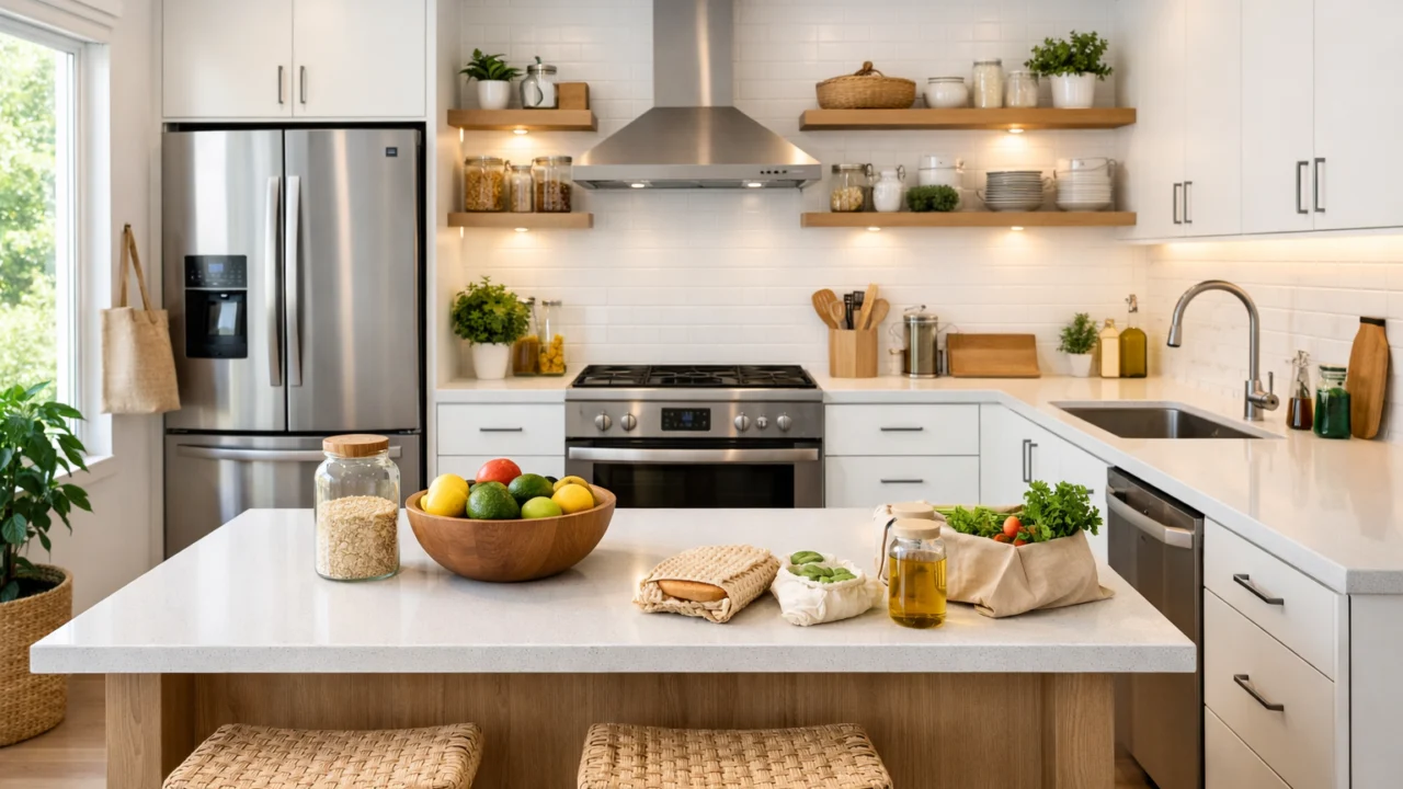 Održivo kućanstvo s LED rasvjetom i štedljivim uređajima koji smanjuju potrošnju energije i troškove