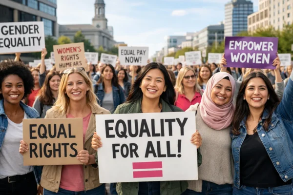 Međunarodni dan žena, mirni prosvjed žena različitih generacija koji simbolizira borbu za jednakost i prava žena