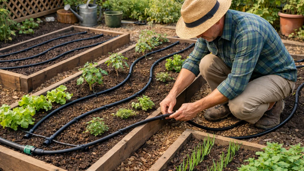 Planiranje navodnjavanja vrta s rasporedom gredica i crijeva