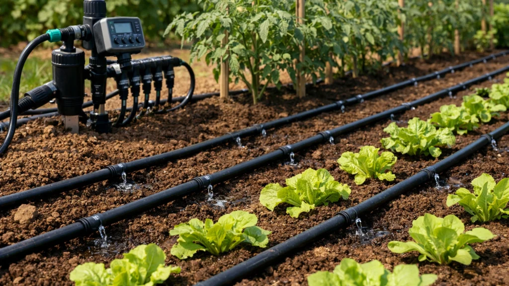 Automatski sustav navodnjavanja kap po kap u povrtnjaku