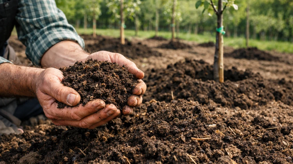 Kvalitetno tlo bogato organskom tvari za sadnju mladih voćaka