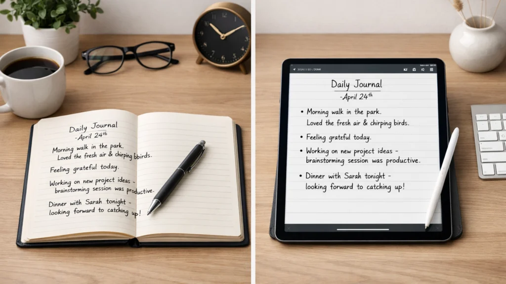 Fizički i digitalni formati pisanja dnevnika za početnike