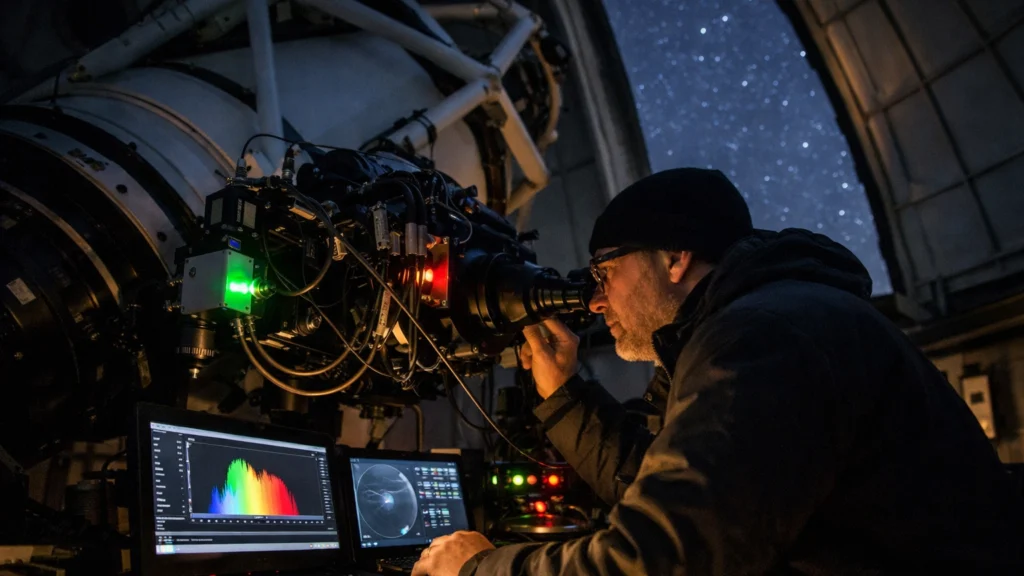 Astronom koristi spektroskopiju za proučavanje planetarnih maglica