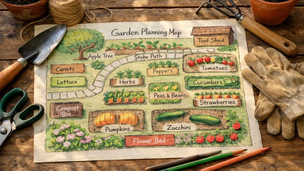 Izrada plana povrtnog vrta s rasporedom gredica i kultura