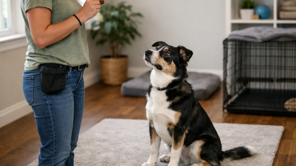 Primjer dresure psa metodom pozitivnog potkrepljenja – učenje naredbe sjedi