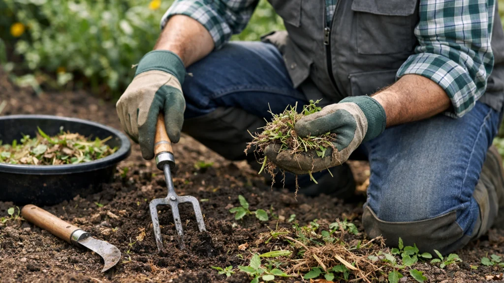 Uklanjanje korova i biljnih ostataka tijekom pripreme gredica