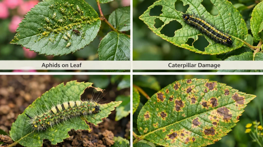 Različiti štetnici i gljivične bolesti na vrtnim biljkama