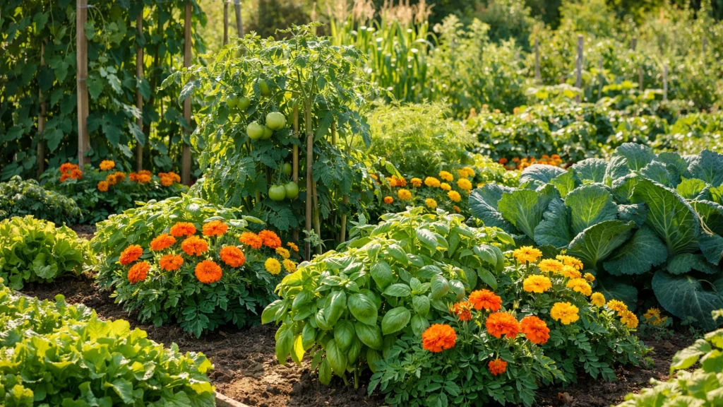 Sadnja nevena i bosiljka kao prirodna zaštita biljaka