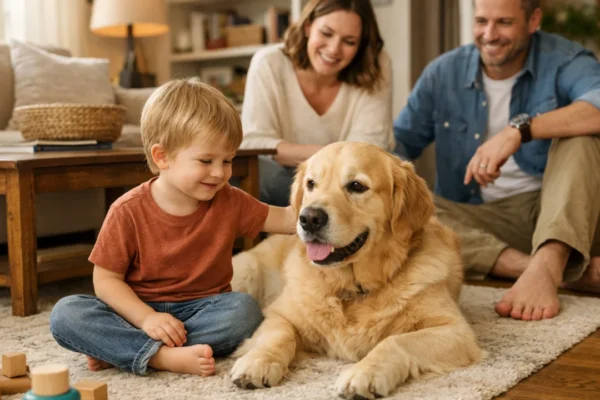 Siguran suživot psa i djeteta u obiteljskom domu uz nadzor odraslih