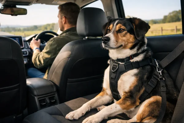Sigurno putovanje sa psom u automobilu uz korištenje sigurnosnog pojasa
