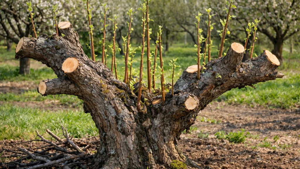Pomlađujuća rezidba starijeg stabla jabuke ili kruške