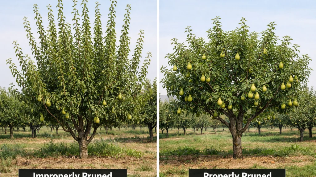 Pogreške u rezidbi kruške i razlika u pravilno oblikovanoj krošnji