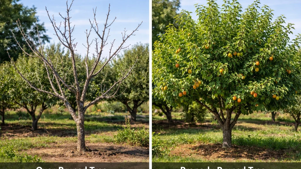 Usporedba pogrešne i pravilne rezidbe voćaka radi izbjegavanja čestih grešaka