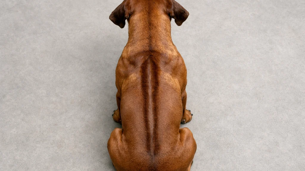 Prepoznatljiva pruga dlake na leđima kod pasmine Rhodesian ridgeback