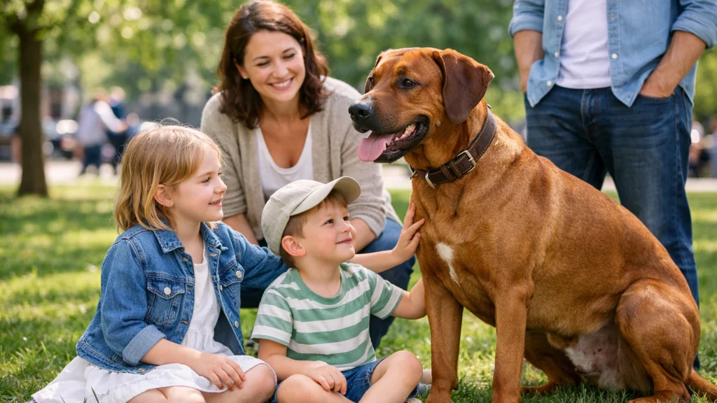 Rhodesian ridgeback kao stabilan obiteljski pas u svakodnevnom okruženju