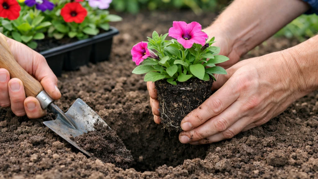 Koraci sadnje jednogodišnjeg cvijeća u vrtno tlo