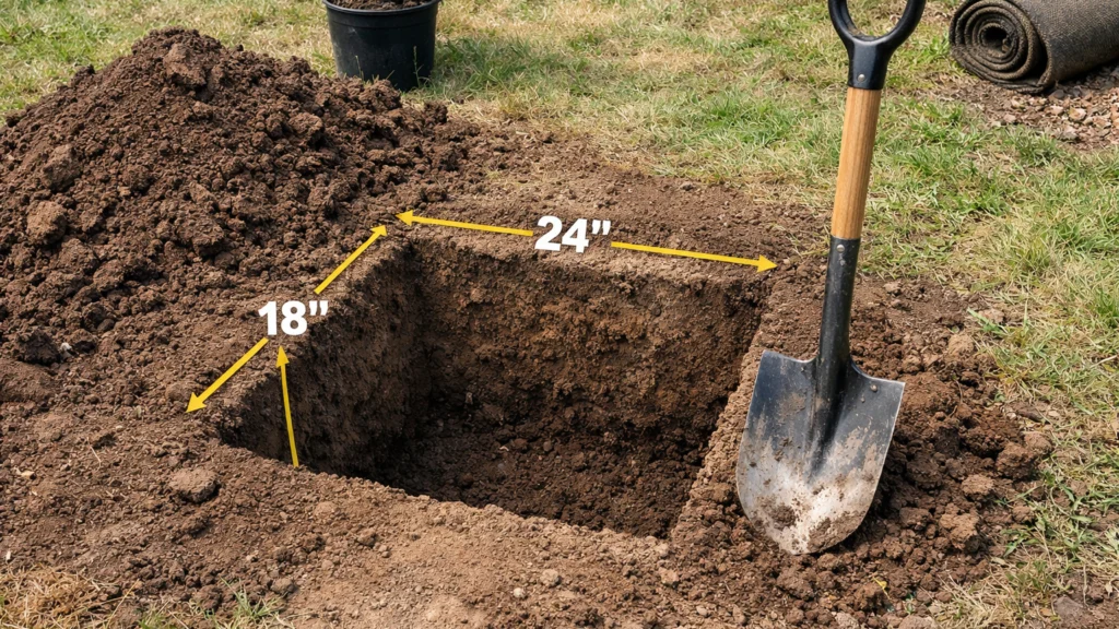 Iskop pravilne jame za sadnju voćaka odgovarajućih dimenzija