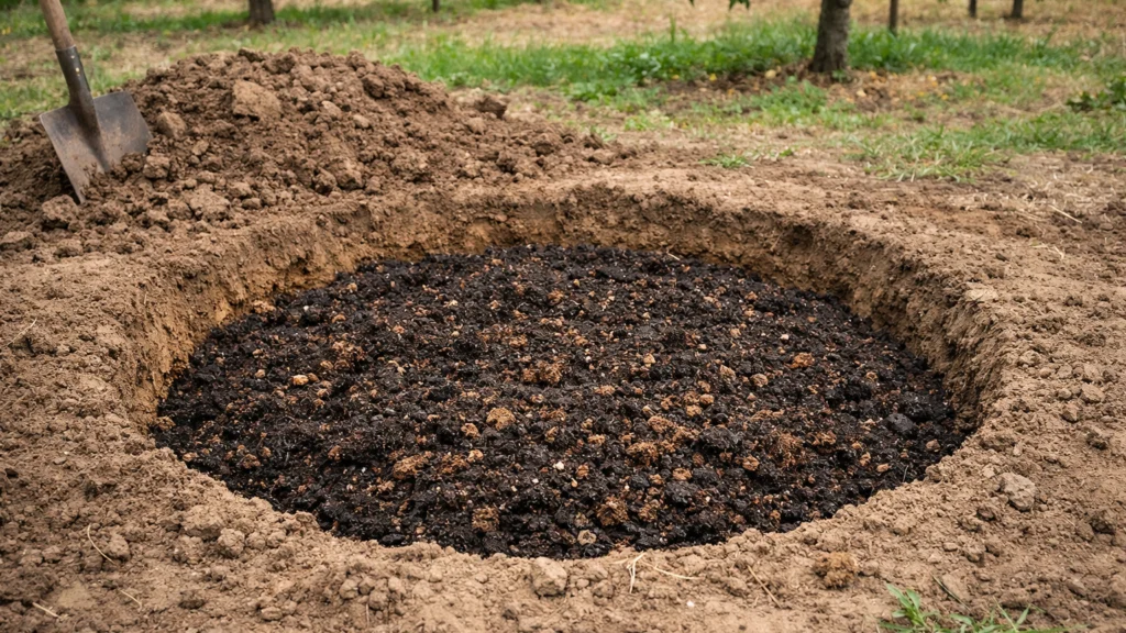 Unaprijed pripremljena jama za sadnju voćaka s obogaćenim tlom
