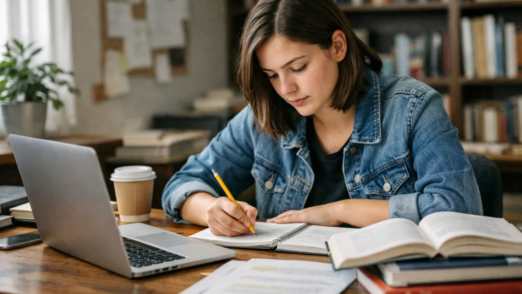 Student koji se priprema za ispit gradi sigurnost kroz učenje i ponavljanje