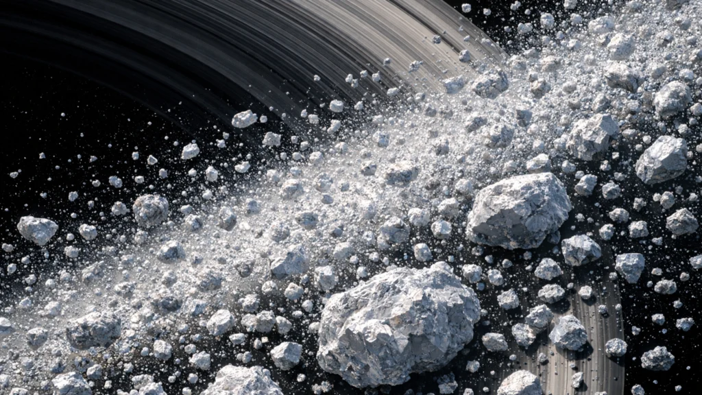 Čestice leda različitih veličina koje čine Saturnove prstene