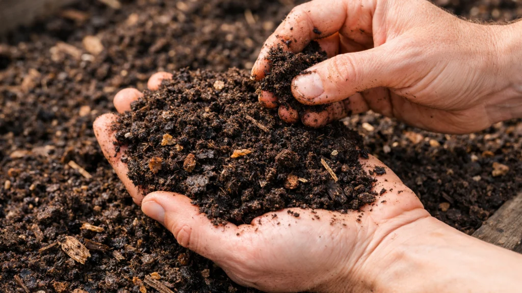 Plodno vrtno tlo bogato organskom tvari kao osnova za vrt bez korova