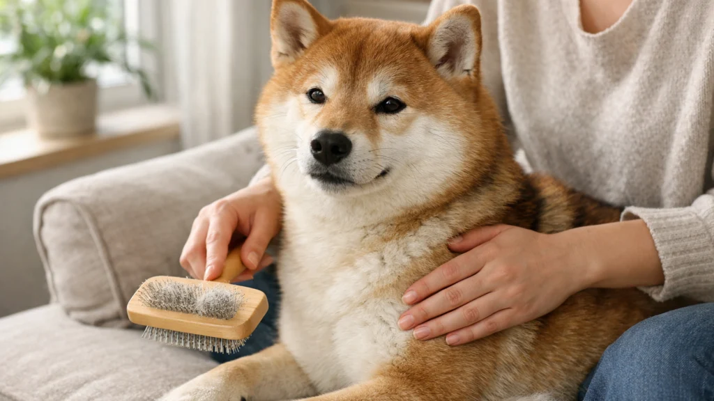 Njega i četkanje guste dlake Shiba inu psa