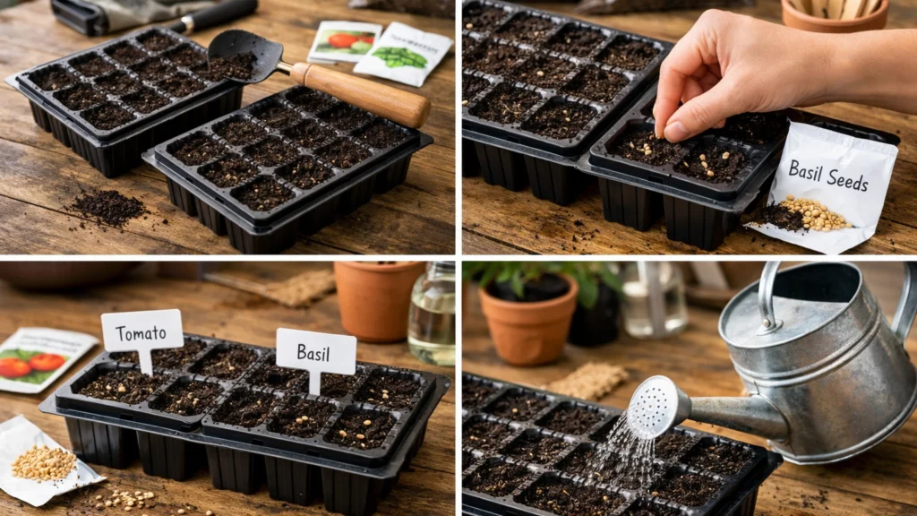 Detaljni koraci sjetve u zatvorenom prostoru za uzgoj presadnica