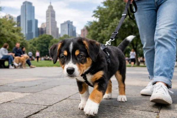 Socijalizacija šteneta u gradu – mladi pas sigurno istražuje svijet uz vlasnika