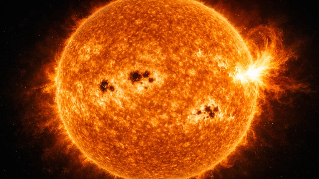 Sunčeve pjege i solarne baklje kao osnovni pojmovi svemirskog vremena