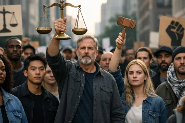 Svjetski dan socijalne pravde, raznoliki građani okupljeni s porukom jednakih prilika i pravednih institucija.