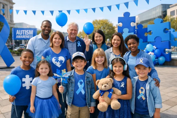 Zajedništvo djece i odraslih povodom Svjetskog dana svjesnosti o autizmu, simboli inkluzije i podrške u zajednici