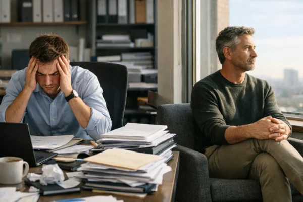 Vizualni prikaz razlike između stresa i tjeskobe u svakodnevnom životu