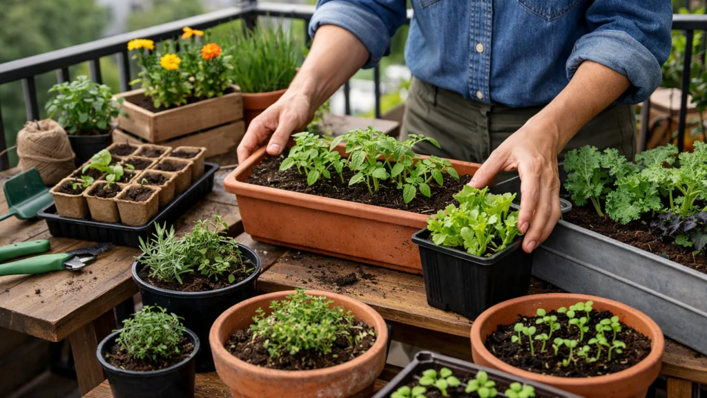 Planiranje sadnje i raspored posuda u urbanom vrtu