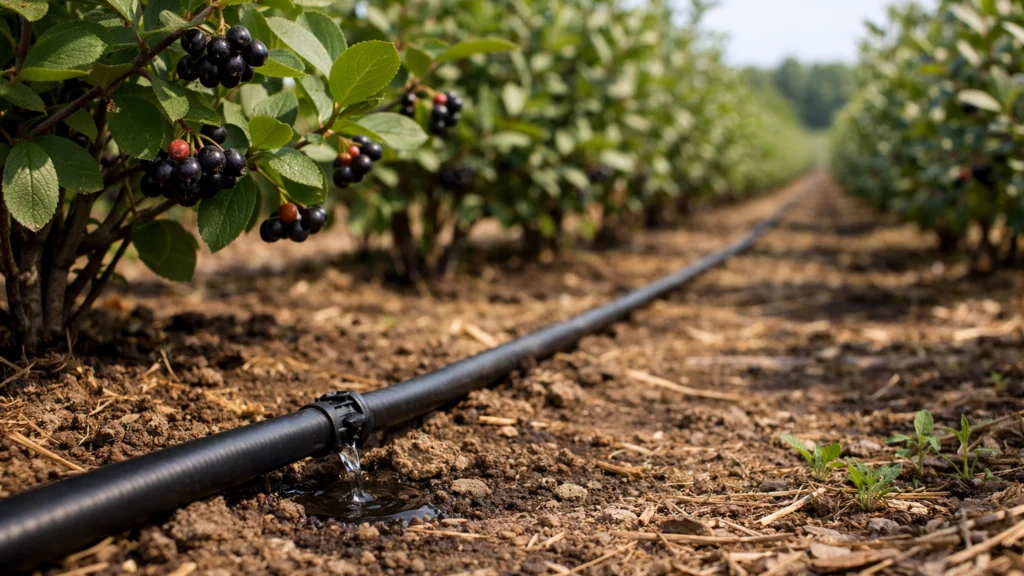 Navodnjavanje aronije sustavom kap na kap