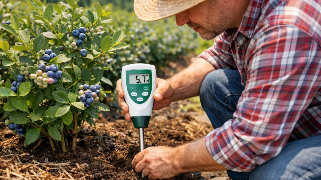 Mjerenje pH vrijednosti tla kod uzgoja borovnica