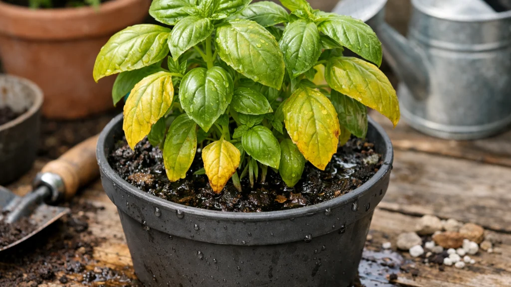 Pretjerano zalijevanje bosiljka i posljedice na biljku