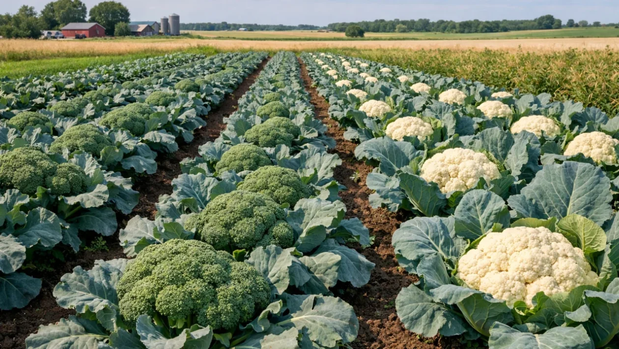 Uzgoj brokule i cvjetače u povrtnjaku s razvijenim zdravim biljkama