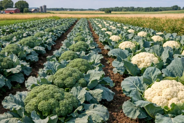Uzgoj brokule i cvjetače u povrtnjaku s razvijenim zdravim biljkama
